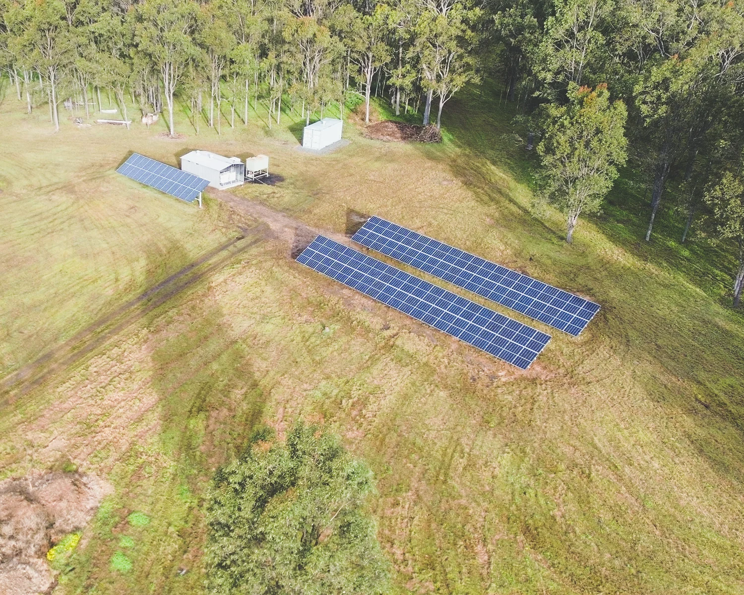 Ground mounted solar array installation for remote property Ground mounted solar array installation for remote property